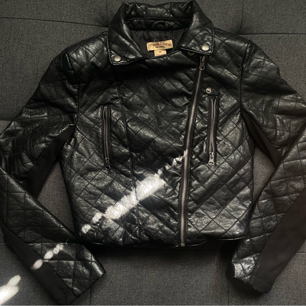 Black Quilted Leather Jacket